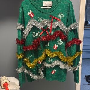Festive Green Holiday ugly Sweater 4X